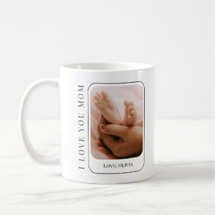 Mug Je t'aime maman bébé photo moderne simple fête des