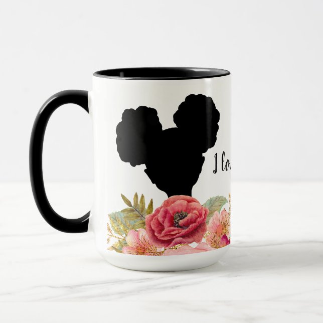 Mug Je T'Aime Maman ! | Fille Afro Puffs | Fête des mè (Gauche)