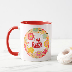 Mug "Je t'aime maman" Floral I Aquarelle Fleur sauvage