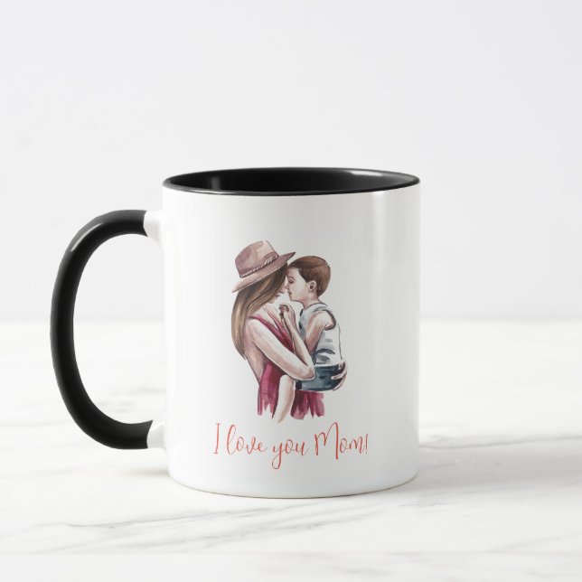 Mug "Je t'aime maman !" Mère et enfant (Gauche)