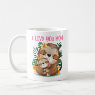 Mug Je t'aime Maman mignonne Maman et Baby Sloth