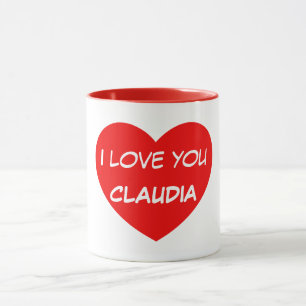 Mug Je t'aime Nom Deux tons