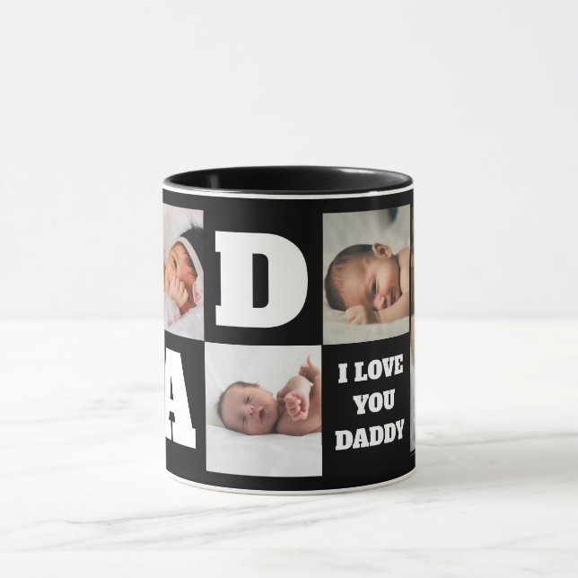 Mug Je t'aime papa Citer papa Photo Collage (Centre)