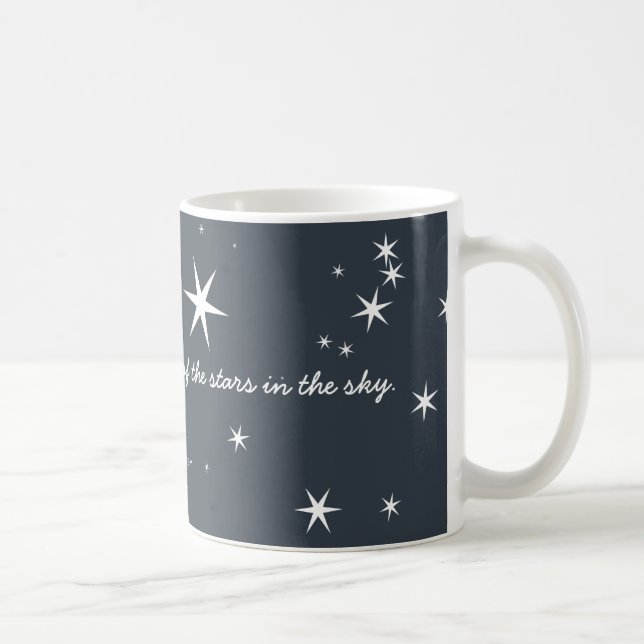 Mug Je T'Aime Plus De Stars Bleus Blancs (Droite)
