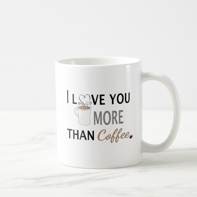 Mug Je t'aime plus que le café (Droite)