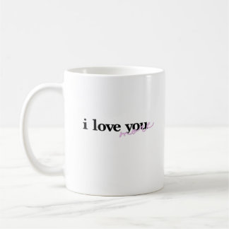 Mug Je t'aime plus Typography Design polices mixtes