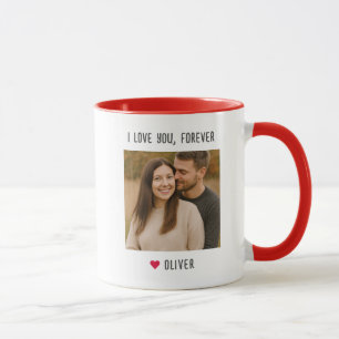 Mug Je t'aime pour toujours Photo de couple avec nom p