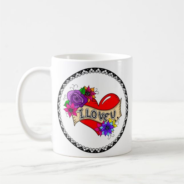 Mug Je T'Aime | Street Art Graffiti Urban Heart (Gauche)