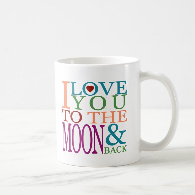 Mug Je t'aime sur la Lune et de retour (Droite)
