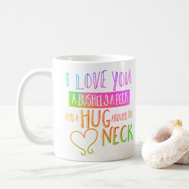 Mug Je t'aime un boisseau et un petit café (Avec donut)