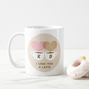 Mug Je T'Aime Un Dernier Monogramme Personnalisé Initi