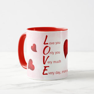 Mug Je t'aime, Valentine