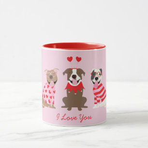 Mug Je T'Aime Valentines American Pit Bull Terriers