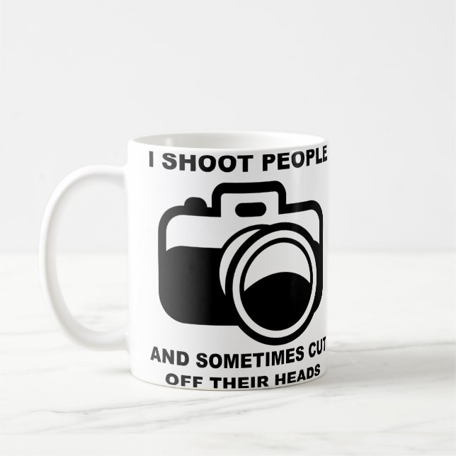 Mug Je tire sur les gens drôle Photographie Photograph (Gauche)