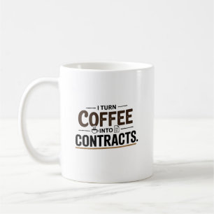 Mug Je transforme le café en contrat agent immobilier