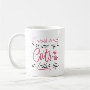 Mug Je Travaille Dur Chats