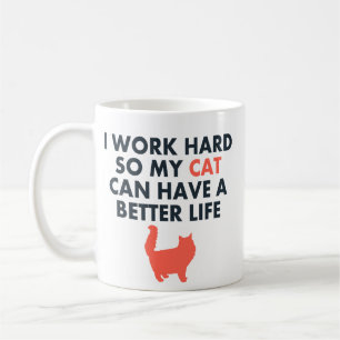 Mug Je Travaille Dur Citation De Chat Drôle Pour Les A