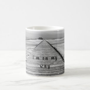 Mug Je vais à la plage en noir et blanc photo