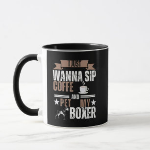 Mug Je veux juste boire du café et mettre mon chien de