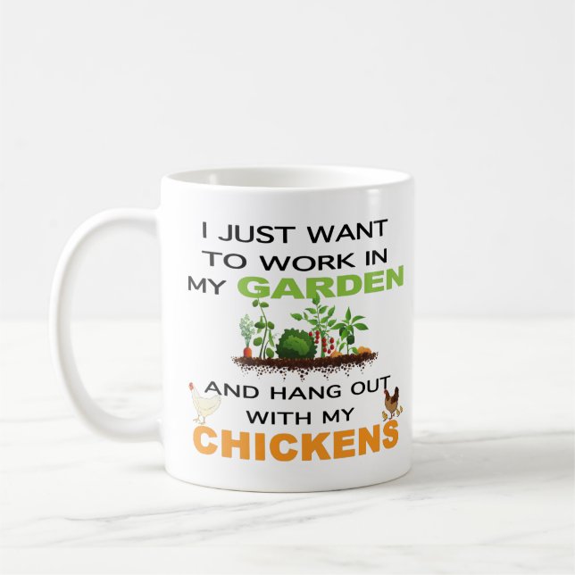 Mug Je Veux Juste Travailler Dans Le Jardin Accrocher  (Gauche)