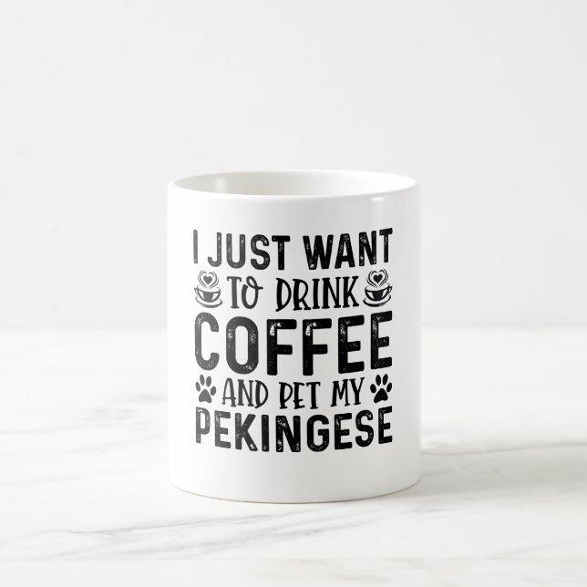 Mug Je Veux Pet Mon Pekingese (Centre)