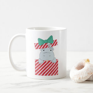Mug Je veux un hippopotame pour Noël Boîte rayée