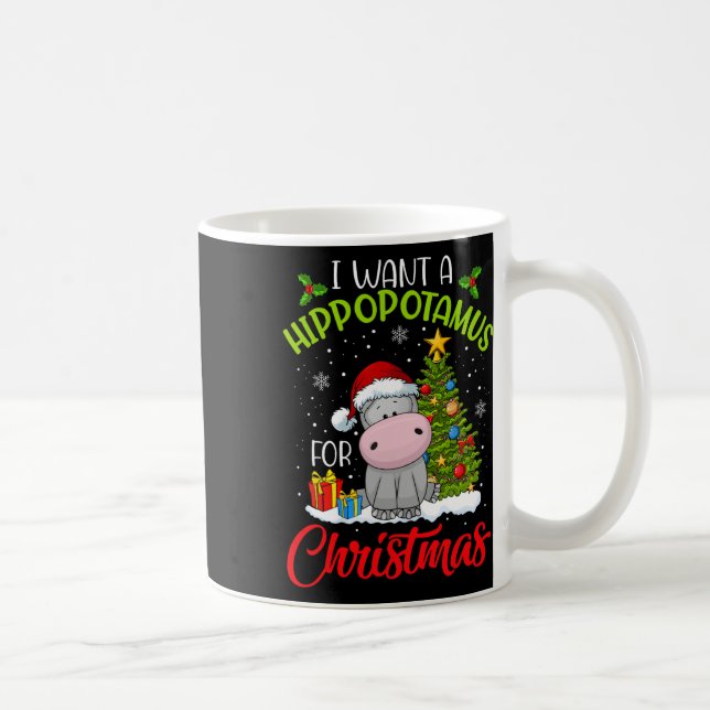 Mug Je Veux Un Hippopotame Pour Noël Hippo De Noël Pou (Droite)