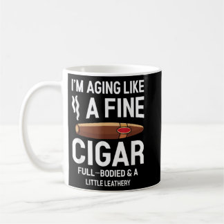 Mug Je vieillis comme un fumeur de cigare amusant