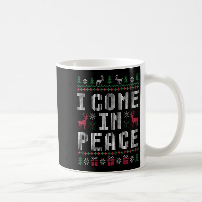 Mug Je Viens En Paix Noël Noël Noël Noël Noël Reindeer (Droite)