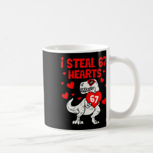 Mug Je vole 67 cœurs Six Sept Saint Valentin Dinosaure