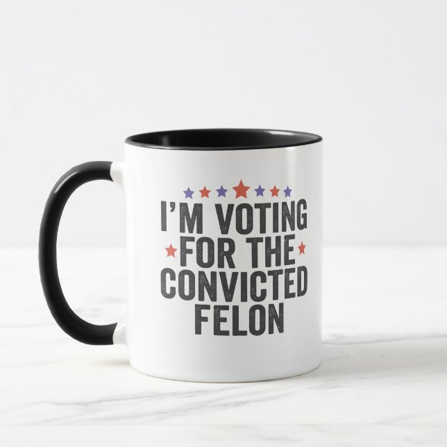 Mug Je vote Condamné à l'élection Trump de Felon 2024 (Gauche)