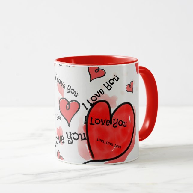Mug Je Vous Aime, Je Vous Aime, Je Vous Aime (Devant droit)