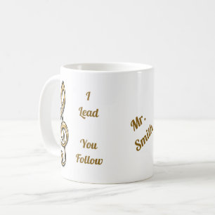 Mug Je Vous Dirige Suivez Music Leader Gold Clef Condu
