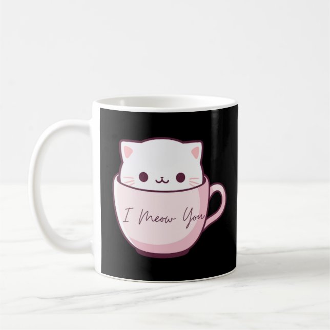 Mug Je vous vois mignon Chat en Teacup (Gauche)