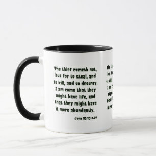 Mug Jean 10:10 KJV Bible Écriture Deux Tons