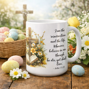Mug Jean 11:25 Art de l'Écriture sur la Résurrection