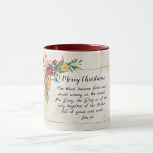 Mug Jean 1:14 Le mot est devenu chair, Noël