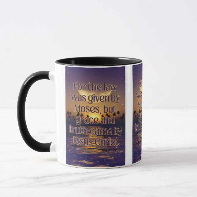 Mug Jean 1:17 KJV Bible Verse Pic Deux Tons (Gauche)
