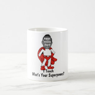 Mug J'Enseigne, Quel est ton super-pouvoir ? -Rouge