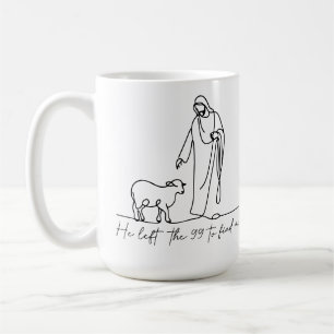Mug Jésus a laissé l'art linéaire des 99 brebis perdue