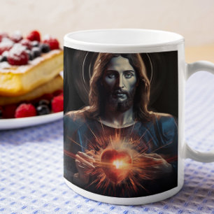 Mug Jésus-Christ avec Coeur lumineux version 3