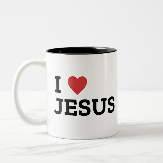 Mug Jésus Deux Tons, 444 ml (Gauche)