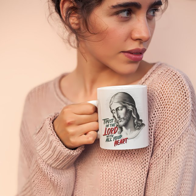 Mug Jésus encourage à faire confiance au Seigneur (Créateur téléchargé)