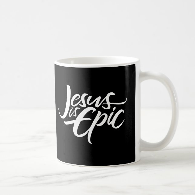 Mug Jésus est épique Lettres chrétiennes Calligraphie  (Droite)