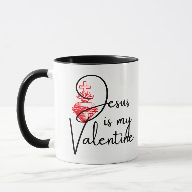 Mug Jésus est mon coeur rouge de Saint Valentin (Gauche)