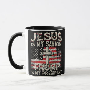 Mug Jésus Est Mon Sauveur Trump Est Mon Président Amér