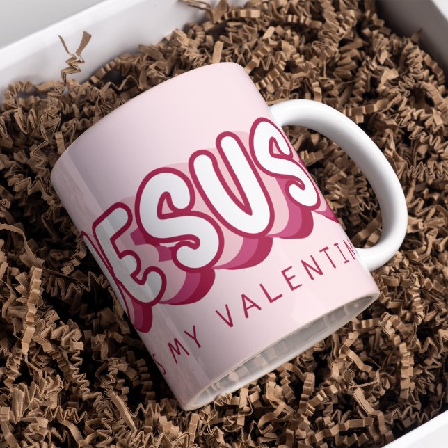 Mug Jésus Est Mon Valentin Christian Red Heart Retro (Créateur téléchargé)