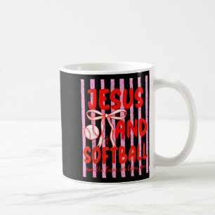 Mug Jésus et softball Coquette Maman de softball de jo