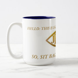 MUG JESUS FISH BLAC INTÉRIEUR GOLD EMBLEM SUR WHI