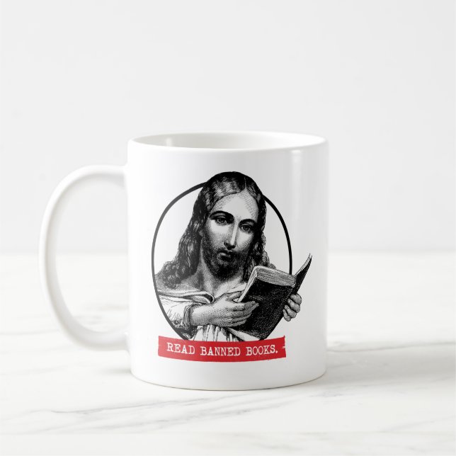 Mug Jésus Lit Des Livres Interdits (Gauche)